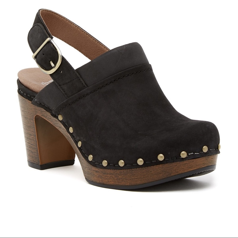 Dansko Delle 40 9.5 10 clogs black platform heels